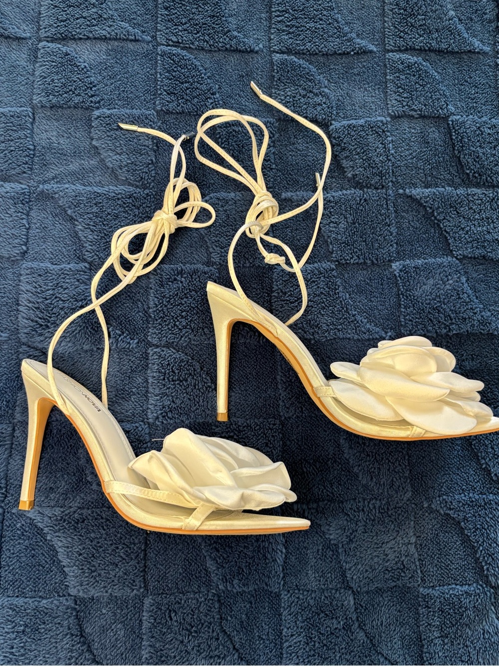 Fashion Nova White Love is Blooming Flower Heeled Sandals - Picture 5 of 11